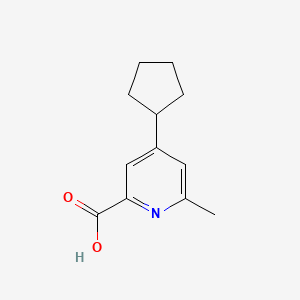 molecular formula C12H15NO2 B11765783 4-Cyclopentyl-6-methylpicolinic acid 