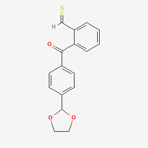 2-[4-(1,3-Dioxolan-2-yl)benzoyl]thiobenzaldehyde