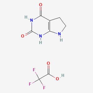 molecular formula C8H8F3N3O4 B11765912 1,5,6,7-Tetrahydro-2H-pyrrolo[2,3-d]pyrimidine-2,4(3H)-dione 2,2,2-trifluoroacetate 