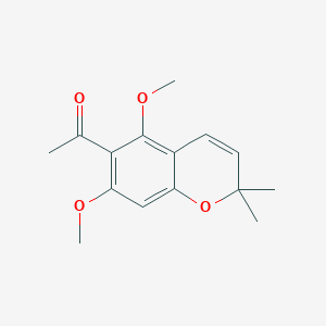 molecular formula C15H18O4 B11766011 1-(5,7-Dimethoxy-2,2-dimethyl-2H-chromen-6-yl)ethanone 