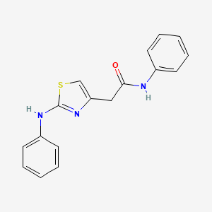 molecular formula C17H15N3OS B11766152 N-phenyl-2-(2-(phenylamino)thiazol-4-yl)acetamide 