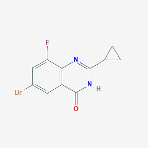 molecular formula C11H8BrFN2O B11766189 6-Bromo-2-cyclopropyl-8-fluoroquinazolin-4(3H)-one 