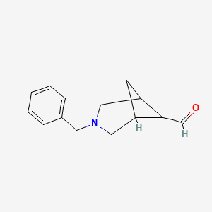 molecular formula C14H17NO B11766190 3-Benzyl-3-azabicyclo[3.1.1]heptane-6-carbaldehyde 