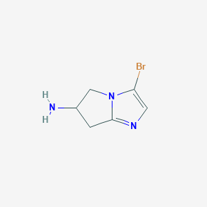 molecular formula C6H8BrN3 B11766210 3-Bromo-6,7-dihydro-5H-pyrrolo[1,2-a]imidazol-6-amine 