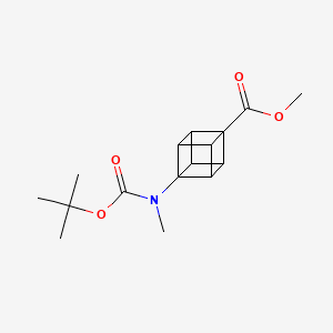 molecular formula C16H21NO4 B11766281 (1r,2R,3R,4s,5s,6S,7S,8r)-methyl 4-((tert-butoxycarbonyl)(methyl)amino)cubane-1-carboxylate 