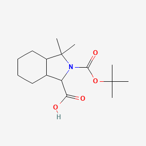 2-(tert-Butoxycarbonyl)-3,3-dimethyloctahydro-1H-isoindole-1-carboxylic acid