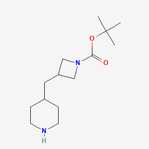 molecular formula C14H26N2O2 B11766506 tert-Butyl 3-[(piperidin-4-yl)methyl]azetidine-1-carboxylate 