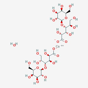 calcium;(2R,3R,4R,5R)-2,3,5,6-tetrahydroxy-4-[(2S,3R,4S,5R,6R)-3,4,5-trihydroxy-6-(hydroxymethyl)oxan-2-yl]oxyhexanoate;hydrate