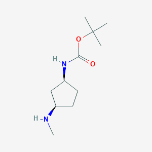 molecular formula C11H22N2O2 B11767170 tert-butyl N-[(1S,3R)-3-(methylamino)cyclopentyl]carbamate 