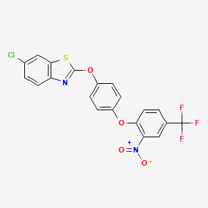 6-Chloro-2-(4-(2-nitro-4-(trifluoromethyl)phenoxy)phenoxy)benzo[d]thiazole