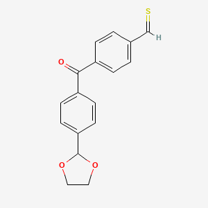 4-[4-(1,3-Dioxolan-2-yl)benzoyl]thiobenzaldehyde