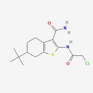 molecular formula C15H21ClN2O2S B11767600 6-(tert-Butyl)-2-(2-chloroacetamido)-4,5,6,7-tetrahydrobenzo[b]thiophene-3-carboxamide 