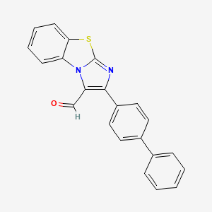 molecular formula C22H14N2OS B11767618 2-Biphenyl-4-yl-benzo[d]imidazo[2,1-b]thiazole-3-carbaldehyde 