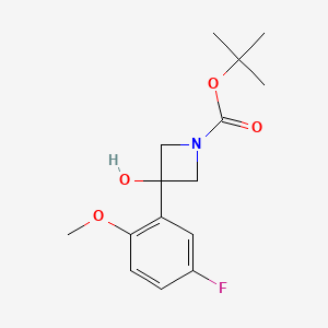 molecular formula C15H20FNO4 B11767660 tert-Butyl 3-(5-fluoro-2-methoxyphenyl)-3-hydroxyazetidine-1-carboxylate 