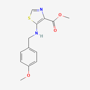 molecular formula C13H14N2O3S B11767673 Methyl 5-((4-methoxybenzyl)amino)thiazole-4-carboxylate 