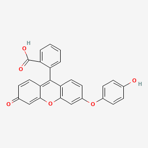 molecular formula C26H16O6 B11767684 2-(6-(4-Hydroxyphenoxy)-3-oxo-3H-xanthen-9-yl)benzoic acid CAS No. 686773-84-2