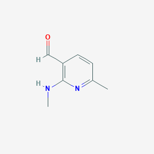 molecular formula C8H10N2O B11767689 6-Methyl-2-(methylamino)nicotinaldehyde 