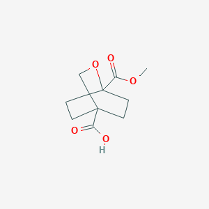 molecular formula C10H14O5 B11767702 1-(Methoxycarbonyl)-2-oxabicyclo[2.2.2]octane-4-carboxylic acid CAS No. 1801203-48-4