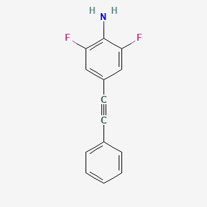 molecular formula C14H9F2N B11767707 2,6-Difluoro-4-(2-phenylethynyl)aniline 