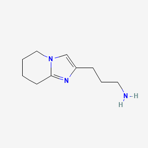 molecular formula C10H17N3 B11767825 3-(5,6,7,8-Tetrahydroimidazo[1,2-a]pyridin-2-yl)propan-1-amine 