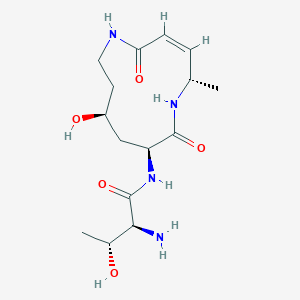 molecular formula C15H26N4O5 B011768 2,4-Dodecadienoylthreonine CAS No. 108351-43-5