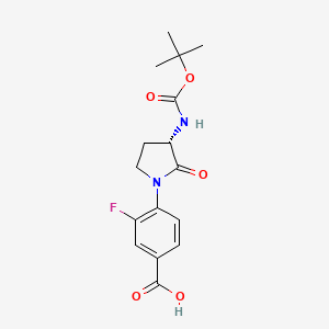 (S)-4-(3-((Tert-butoxycarbonyl)amino)-2-oxopyrrolidin-1-YL)-3-fluorobenzoic acid