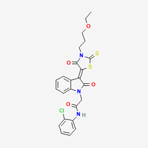 N-(2-chlorophenyl)-2-{(3Z)-3-[3-(3-ethoxypropyl)-4-oxo-2-thioxo-1,3-thiazolidin-5-ylidene]-2-oxo-2,3-dihydro-1H-indol-1-yl}acetamide