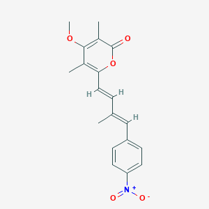 molecular formula C26H35N7O2 B1176822 4-methoxy-3,5-dimethyl-6-[(1E,3E)-3-methyl-4-(4-nitrophenyl)buta-1,3-dienyl]pyran-2-one CAS No. 150172-27-3