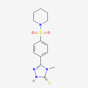 4-Methyl-5-(4-(piperidin-1-ylsulfonyl)phenyl)-4H-1,2,4-triazole-3-thiol