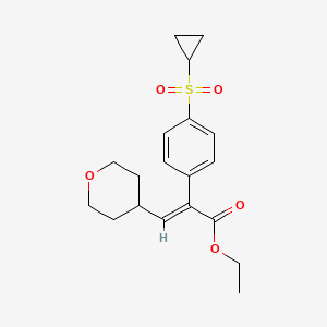 Ethyl 2-(4-(cyclopropylsulfonyl)phenyl)-3-(tetrahydro-2H-pyran-4-YL)acrylate