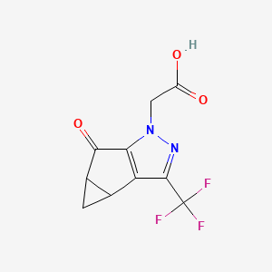 2-(5-oxo-3-(trifluoromethyl)-3b,4,4a,5-tetrahydro-1H-cyclopropa[3,4]cyclopenta[1,2-c]pyrazol-1-yl)acetic acid