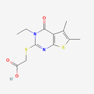 2-((3-Ethyl-5,6-dimethyl-4-oxo-3,4-dihydrothieno[2,3-d]pyrimidin-2-yl)thio)acetic acid