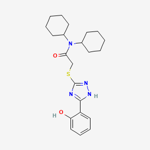 N,N-Dicyclohexyl-2-((3-(2-hydroxyphenyl)-1H-1,2,4-triazol-5-yl)thio)acetamide