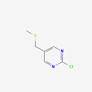 molecular formula C6H7ClN2S B11770369 2-Chloro-5-((methylthio)methyl)pyrimidine 