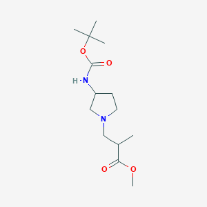 molecular formula C14H26N2O4 B11770391 3-(3-Boc-amino-pyrrolidin-1-yl)-2-methyl-propionic acid methyl ester CAS No. 886364-48-3