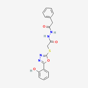 2-((5-(2-Hydroxyphenyl)-1,3,4-oxadiazol-2-yl)thio)-N'-(2-phenylacetyl)acetohydrazide