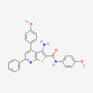 molecular formula C28H23N3O3S B11770435 3-amino-N,4-bis(4-methoxyphenyl)-6-phenylthieno[2,3-b]pyridine-2-carboxamide 