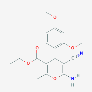 ethyl 6-amino-5-cyano-4-(2,4-dimethoxyphenyl)-2-methyl-4H-pyran-3-carboxylate