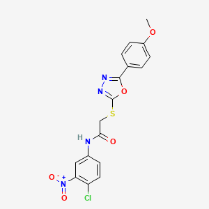 molecular formula C17H13ClN4O5S B11770491 N-(4-Chloro-3-nitrophenyl)-2-((5-(4-methoxyphenyl)-1,3,4-oxadiazol-2-yl)thio)acetamide 