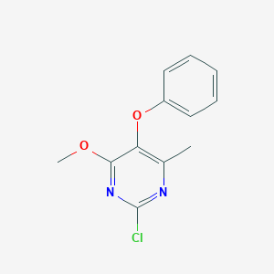 molecular formula C12H11ClN2O2 B11770507 2-Chloro-4-methoxy-6-methyl-5-phenoxypyrimidine 