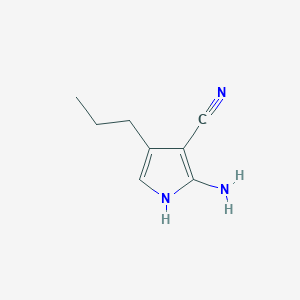 molecular formula C8H11N3 B11770518 2-Amino-4-propyl-1H-pyrrole-3-carbonitrile 