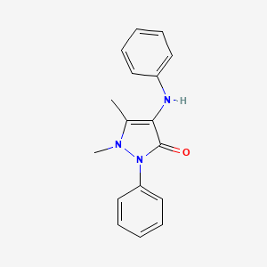 molecular formula C17H17N3O B11770545 3H-Pyrazol-3-one, 1,2-dihydro-1,5-dimethyl-2-phenyl-4-(phenylamino)- CAS No. 60473-50-9