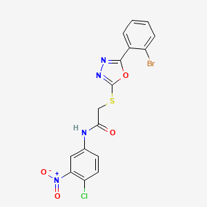 2-((5-(2-Bromophenyl)-1,3,4-oxadiazol-2-yl)thio)-N-(4-chloro-3-nitrophenyl)acetamide