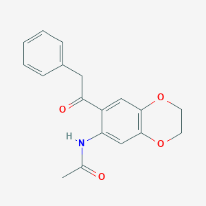 molecular formula C18H17NO4 B11770576 N-(7-(2-Phenylacetyl)-2,3-dihydrobenzo[b][1,4]dioxin-6-yl)acetamide 