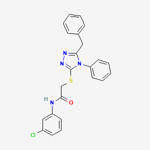 molecular formula C23H19ClN4OS B11770607 2-((5-Benzyl-4-phenyl-4H-1,2,4-triazol-3-yl)thio)-N-(3-chlorophenyl)acetamide 