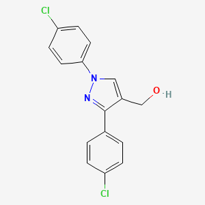 molecular formula C16H12Cl2N2O B11770614 (1,3-Bis(4-chlorophenyl)-1H-pyrazol-4-YL)methanol CAS No. 618441-60-4