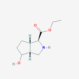 molecular formula C10H17NO3 B11770687 (1S,3AR,6aS)-ethyl 4-hydroxyoctahydrocyclopenta[c]pyrrole-1-carboxylate 