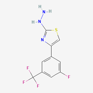 molecular formula C10H7F4N3S B11770689 4-(3-Fluoro-5-(trifluoromethyl)phenyl)-2-hydrazinylthiazole 