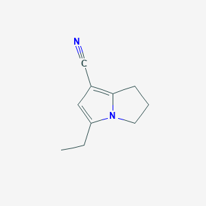 molecular formula C10H12N2 B11770736 5-Ethyl-2,3-dihydro-1H-pyrrolizine-7-carbonitrile 