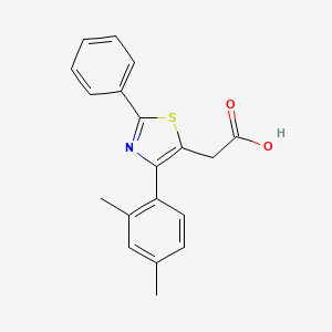 molecular formula C19H17NO2S B11770747 2-(4-(2,4-Dimethylphenyl)-2-phenylthiazol-5-yl)acetic acid 